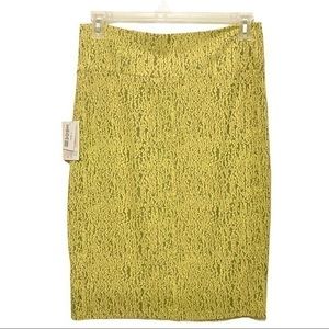 📦 NWT LuLaRoe Yellow and Gray Lace Skirt - Size Large